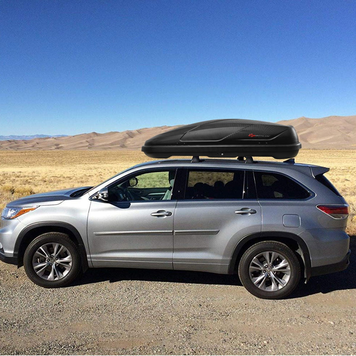 Goplus 14 Cubic Feet Cargo Box Dual-sided Opening Car Roof Box with lock and key