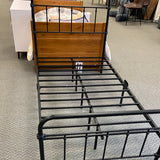 SPECIAL,  Industrial Twin Platform Bed, metal, black, assembled