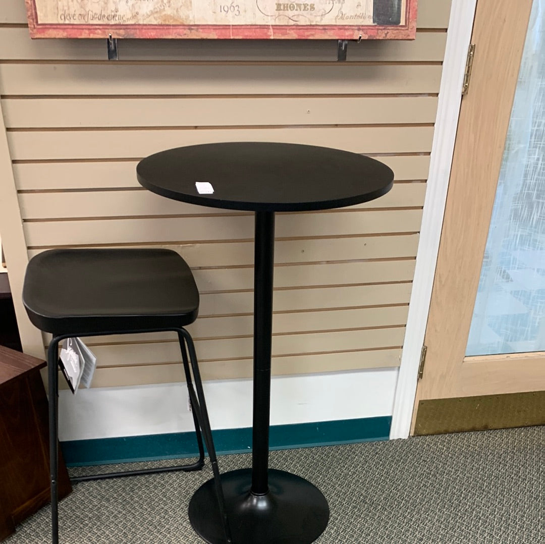 2 Piece Set, 24 Inch Round Bistro Pub Table and bar stool