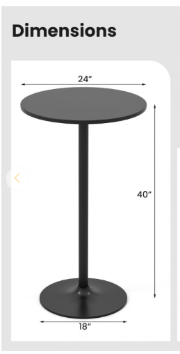 SPECIAL - 24 Inch Round Bistro Pub Table (Scratch and Dent)