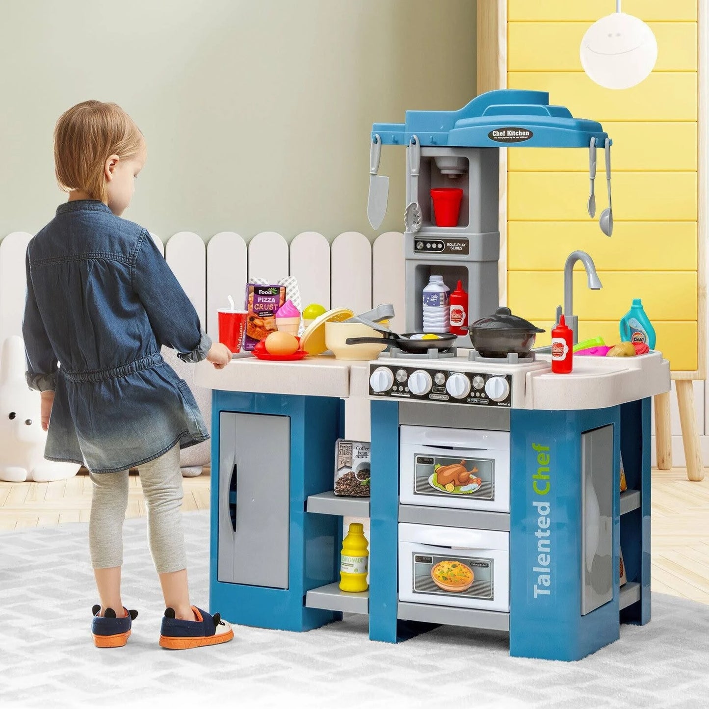 Play Kitchen Set for Kids with Food and Realistic Lights and Sounds *UNASSEMBLED*