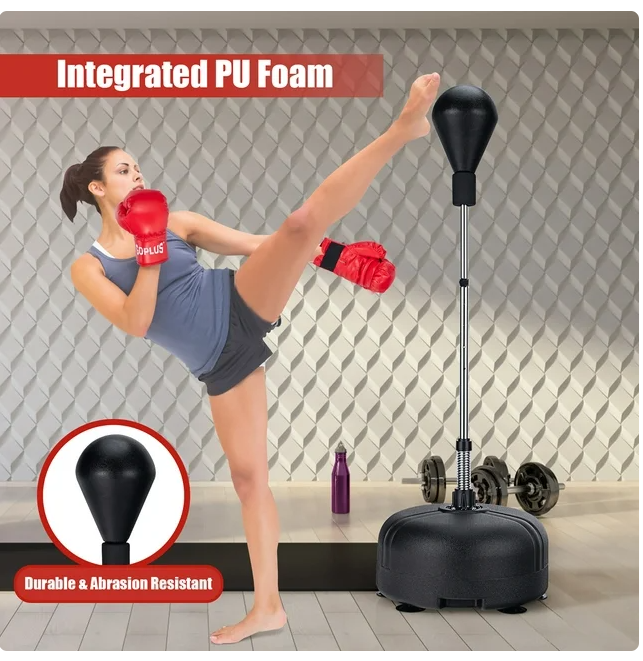 Freestanding Punching Bag w/Stand Boxing Gloves for Adult Kids Adjustable