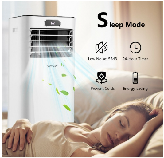 8000 BTU(Ashrae) 3-in-1 Portable Air Conditioner with Remote Control (1 Box)