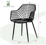 Modern Dining Chair  - Set of 4 - Plastic Shell with Metal Legs - Slightly Marked