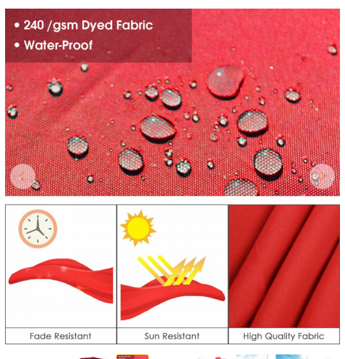 10Ft Feet Patio Offset Cantilever Umbrella 360° Rotation Aluminum Tilt, Red - Unassembled