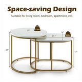 Modern Nesting Coffee Table Set of 2-White