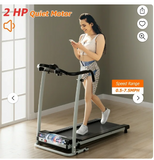 Folding Treadmill with LCD Display-Grey, Max Weight 220lbs, (Scratch and Dent)