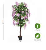 6-Feet Artificial Wisteria Silk Indoor-Outdoor Tree