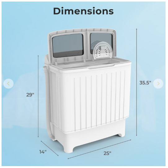 20 lbs Portable Washing Machine with Built-in Gravity Drain