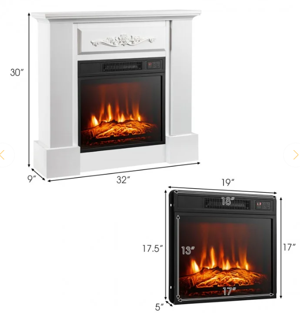 1400W TV Stand Electric Fireplace Mantel with Remote Control