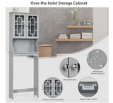 Over-the-Toilet Storage Cabinet Organizer with Doors and Shelves