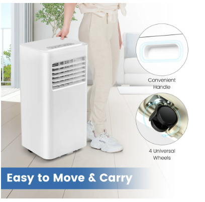 8000 BTU(ASHRAE) Portable Air Conditioner Cools 250 Sq.Ft