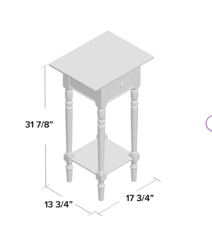 Malmesbury Solid Wood End Table with Storage (Assembled)