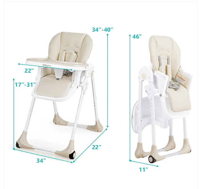 3-In-1 Convertible Baby High Chair -Beige, Customer Return Special, signs of use