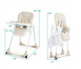 3-In-1 Convertible Baby High Chair for Toddlers-Beige