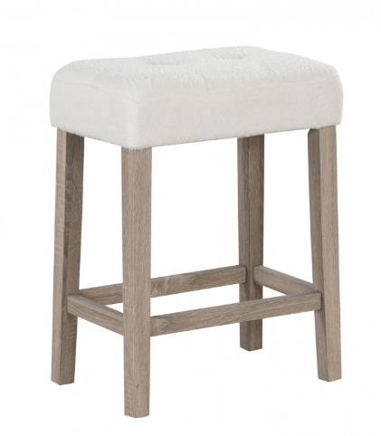 Set of 2 - Modern Counter Height Bar Stools with Rubber Wood Legs, BEIGE