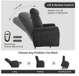 Power Lift Recliner Chair Sofa for Elderly w/ Side Pocket & Remote Control Brown