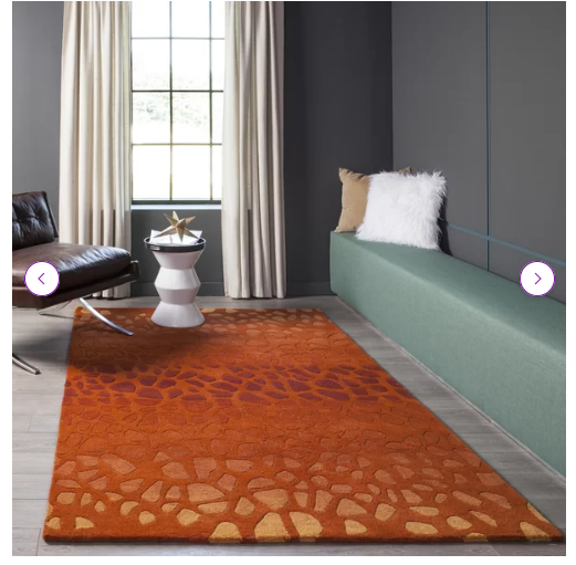 8' x 10' - Anijia Geometric Handmade Tufted Wool Dark Paprika Area Rug