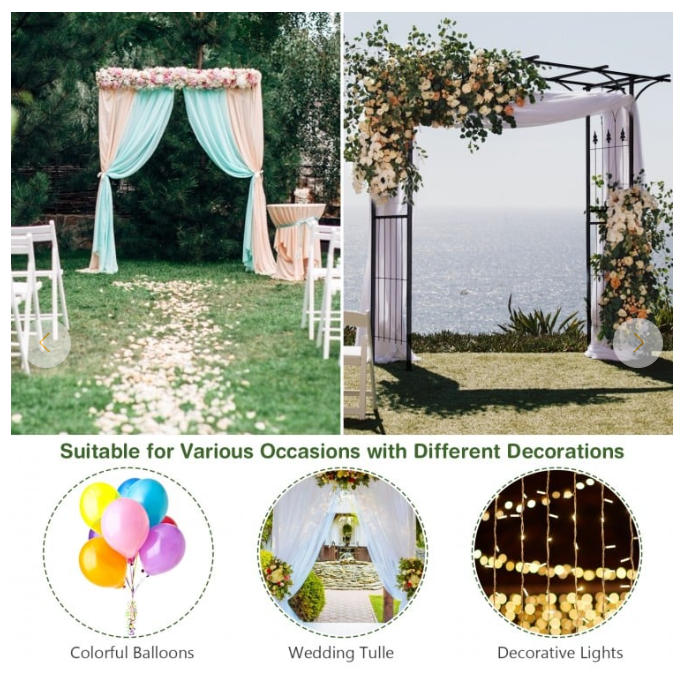 81 x 81 x 20 Inch Metal Garden Arch for Various Climbing Plant - Unassembled