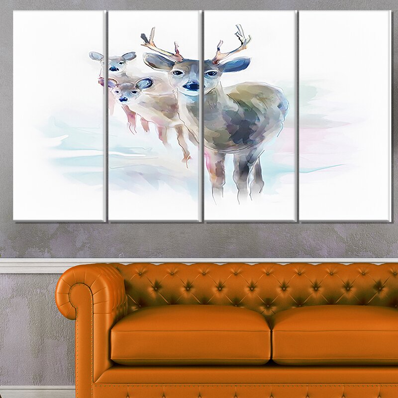 SPECIAL, Deer, 4 piece  canvas Graphic Art Set