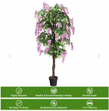 6-Feet Artificial Wisteria Silk Indoor-Outdoor Tree