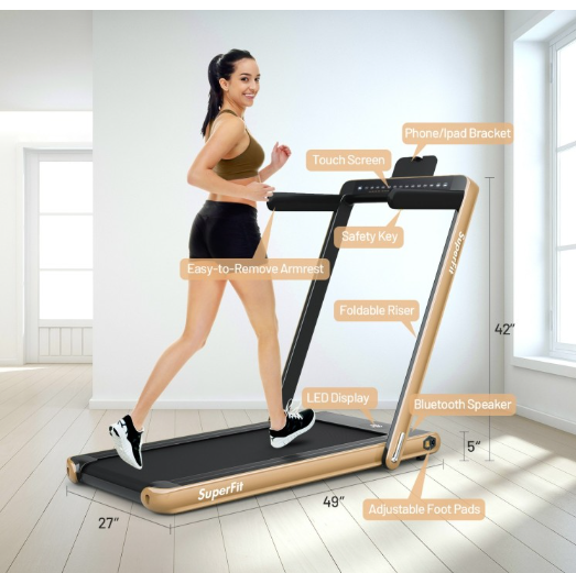 SPECIAL - 2.25 HP 2-in-1 Folding Walking Pad Treadmill with Dual Display and App Control