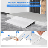 Door Threshold Ramp with Non-Slip Surface, Adjustable Aluminum Door Entry Ramps for Wheelchairs, Scooters, Power Chairs, 700LBS Load Capacity (3" Rise)