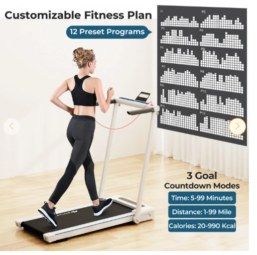 3-in-1 Foldable Treadmill with Removable Desk Workstation and Remote Control (Max 220lbs)