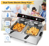 3400W Dual Tank Electric Countertop Deep Fry