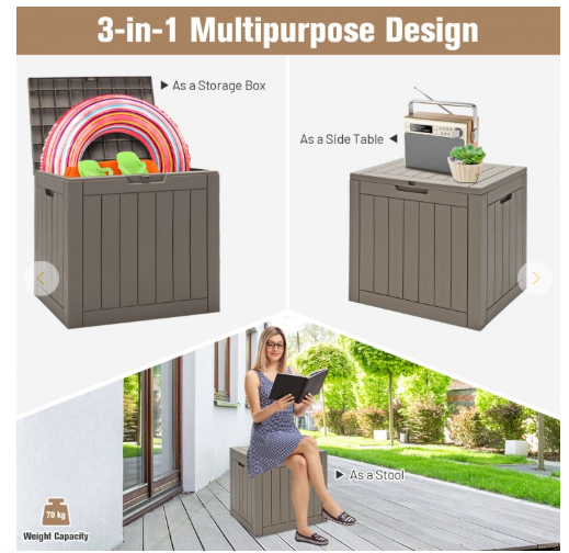 30 Gallon Water Resistant Plastic Deck Box
