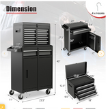 2-in-1 Rolling Tool Chest with 5 Sliding Lockable Drawers, FULLY ASSEMBLED (Scratch and Dent)