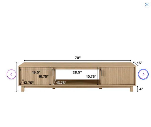 Farmann Reeded 2-Door TV Stand - Fully Assembled