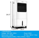 3-in-1 Evaporative Portable Air Cooler Fan with Remote Control *not a/c, special, final sale* - EP24513US-WH