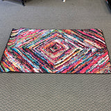 Huston Flatweave non slip Red/Pink/Green Rug, 3`4``x6`8``