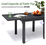 Indoor/Outdoor, Extendable Powder-coated Aluminum Dining Table -  Small Dent