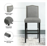 Bar Stool - 30'' Upholstered Kitchen Chairs Gray