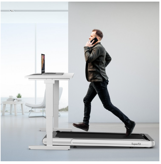 *CLEARANCE SPECIAL* 4.75HP 2 In 1 Folding Treadmill with Remote APP Control-Silver (I Box) (Copy)