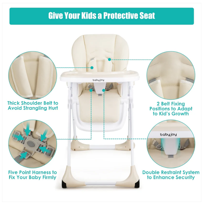 3-In-1 Convertible Baby High Chair -Beige, Customer Return Special, signs of use