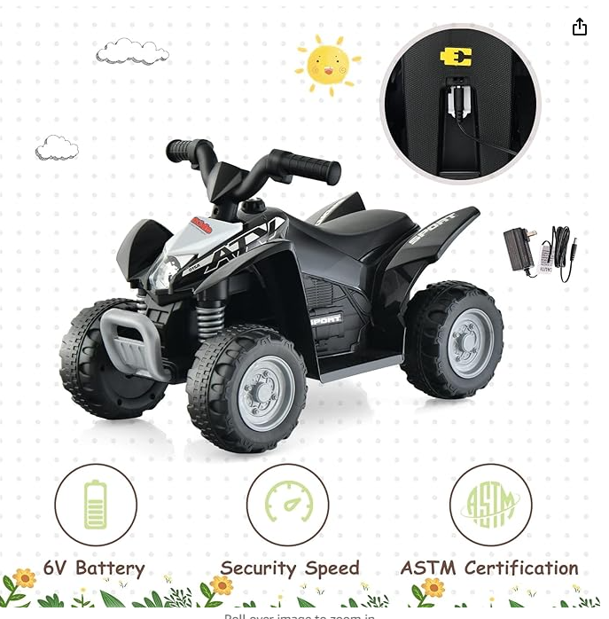 Ours is RED, Kids Ride On ATV, 6V Electric Vehicle for Toddlers, no horn  - RED, Fully Assembled