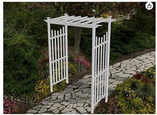 45"W x 83"H Cardiff Vinyl Arbor - Unassembled