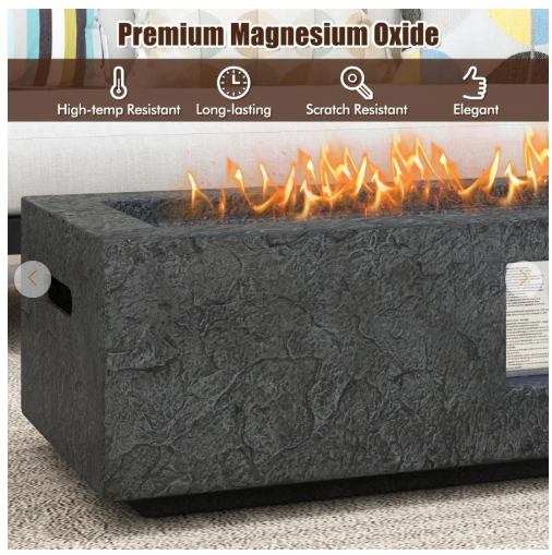 SPECIAL - 42.5 Inch 50000 BTU Fire Pit Table Set with Stainless Steel Burner