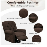 Power Lift Recliner Chair Sofa for Elderly w/ Side Pocket & Remote Control Brown