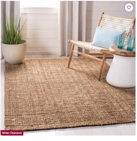 8' x 10' - Lorelei Hand Woven Jute Solid Colour Rug