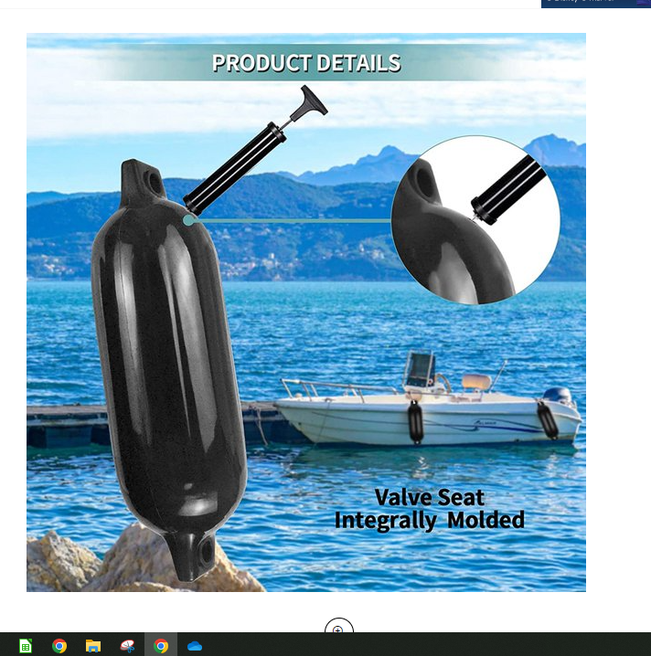 Special - Boat Fenders, 6.5" x 23" Boat Bumpers for Docking with Center Holes, and Air Pump