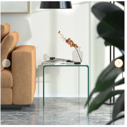 Tempered Glass End Table with non-Slip Pad