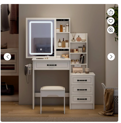 Makeup Vanity Desk, missing mirror/lights, scratch & dent special