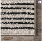 Joanne Trellis Area Rug, 9' x 12, Black/Ivory