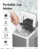 26lbs/24h Portable Countertop Ice Maker Machine with Scoop -Silver