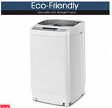 Full-Automatic Portable Compact Washing Machine 1.34 Cu.ft, 12 LBS, Spin Washer Drain Gray