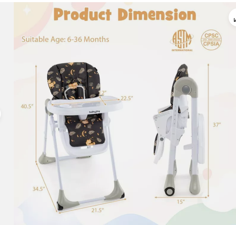 3-In-1 Convertible Baby High Chair for Toddlers, Deep Brown